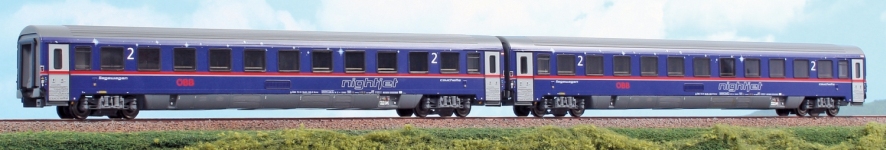 ACME 55236 - H0 - 2-tlg. Set Personenwagen EN 295 Nightjet, Ep. VI, ÖBB